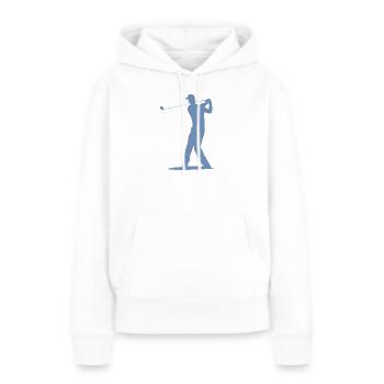 Golfer Abschlag Silhouette - Herren Design - Frauen Premium Bio Hoodie - Weiß - Vorne - Julia (174cm)