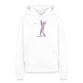 Golfer Abschlag Silhouette - Herren Design - Frauen Premium Bio Hoodie - Weiß - Vorne - Julia (174cm)