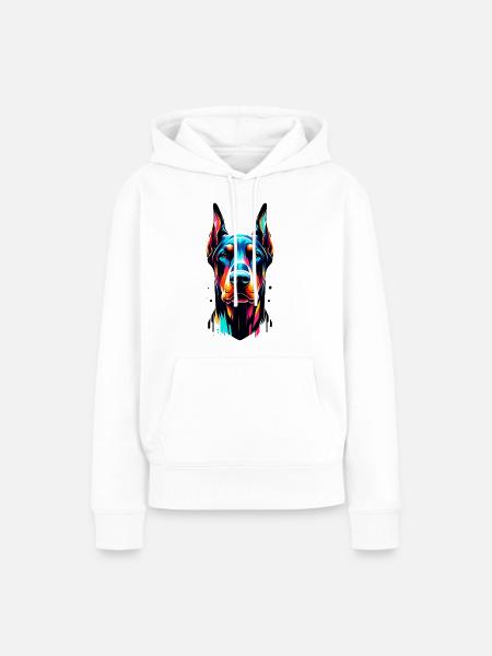 Painted Dog four - Frauen Premium Bio Hoodie - Weiß