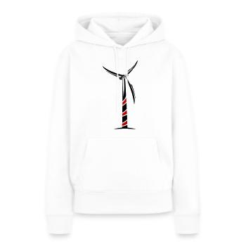 Énergie éolienne Éolienne - Sweat à capuche Premium bio Femme - blanc - Devant - Julia (174cm)