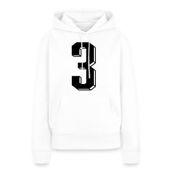 Nummer 3 - Zahl DREI Trikotnummer 3 Jahre - Frauen Premium Bio Hoodie - Weiß - Vorne - Julia (174cm)