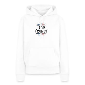 Team France - France - La France - France - Sweat à capuche Premium bio Femme - blanc - Devant - Julia (174cm)