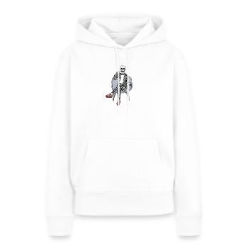 C’est l’heure de faire la fête - Sweat à capuche Premium bio Femme - blanc - Devant - Julia (174cm)