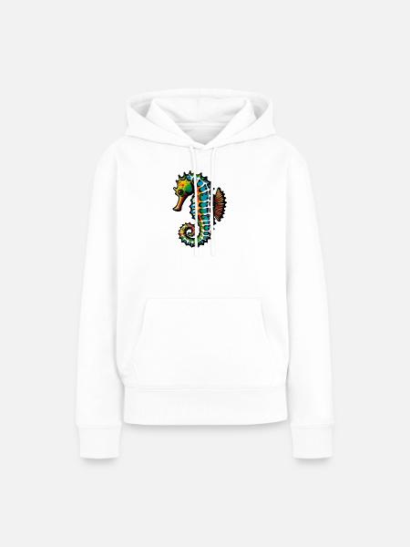 Seepferdchen - Frauen Premium Bio Hoodie - Weiß