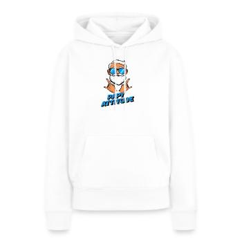 Papy attitude - Sweat à capuche Premium bio Femme - blanc - Devant - Julia (174cm)