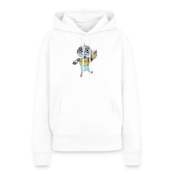 Kosmischer Begleiter - Frauen Premium Bio Hoodie - Weiß - Vorne - Julia (174cm)