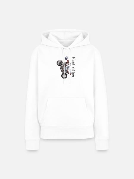 Stunt riding - Frauen Premium Bio Hoodie - Weiß