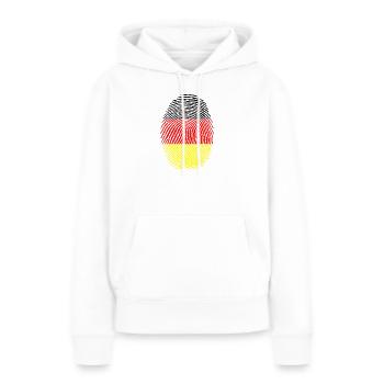 Allemand Allemand ADN Drapeau Empreinte digitale - Sweat à capuche Premium bio Femme - blanc - Devant - Julia (174cm)