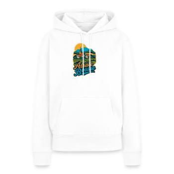 Alsace Bossue – Alsace tordue - Sweat à capuche Premium bio Femme - blanc - Devant - Julia (174cm)