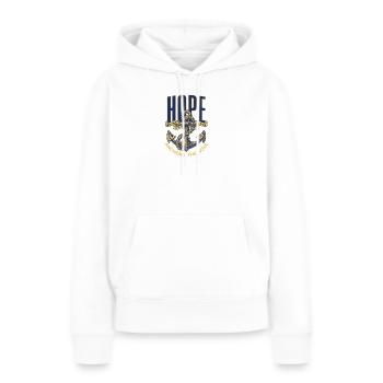 Espoir - Sweat à capuche Premium bio Femme - blanc - Devant - Julia (174cm)