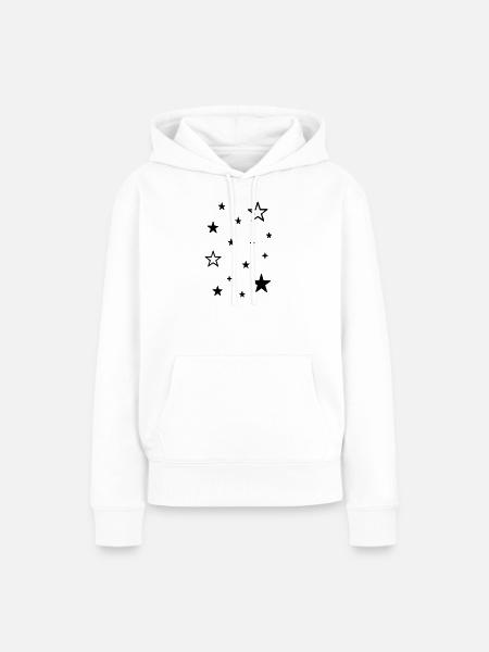 Sternenstreu Muster Design - Frauen Premium Bio Hoodie - Weiß