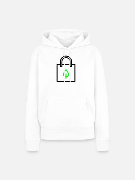  Stoffbeutel Tasche Blatt - Frauen Premium Bio Hoodie - Weiß