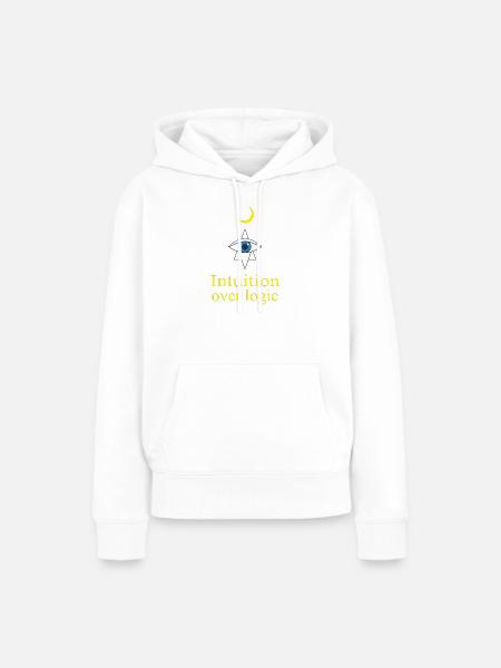 Intuition über Logik - Frauen Premium Bio Hoodie - Weiß