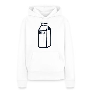 lait - Sweat à capuche Premium bio Femme - blanc - Devant - Julia (174cm)