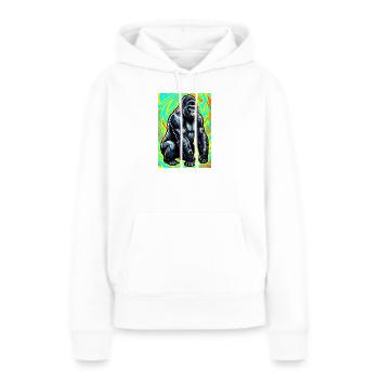 Gorilla - Frauen Premium Bio Hoodie - Weiß - Vorne - Julia (174cm)