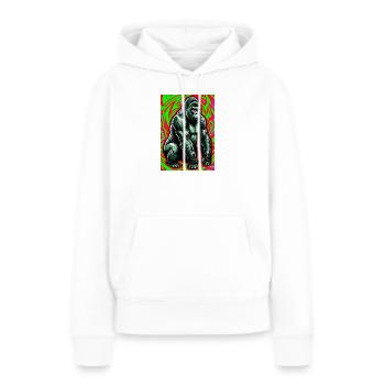Gorilla - Frauen Premium Bio Hoodie - Weiß - Vorne - Julia (174cm)