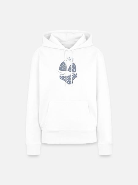 PolkaDot Bikini Muster - Frauen Premium Bio Hoodie - Weiß