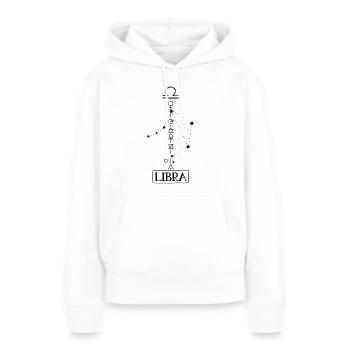 Balance - Zodiaque Balance - noir - Sweat à capuche Premium bio Femme - blanc - Devant - Julia (174cm)