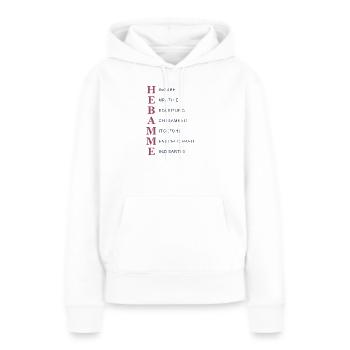 Hebamme Akrostichon – Herz & Hingabe Hell - Frauen Premium Bio Hoodie - Weiß - Vorne - Julia (174cm)