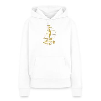 Segeln Katamaran Jacht Segelsport Silhouette  - Frauen Premium Bio Hoodie - Weiß - Vorne - Julia (174cm)