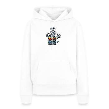 Robot de football confiant en lui - Sweat à capuche Premium bio Femme - blanc - Devant - Julia (174cm)