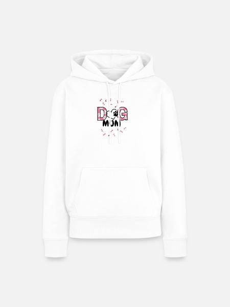 DoG MUM Hundedruck mit Pfotenpattern - Frauen Premium Bio Hoodie - Weiß