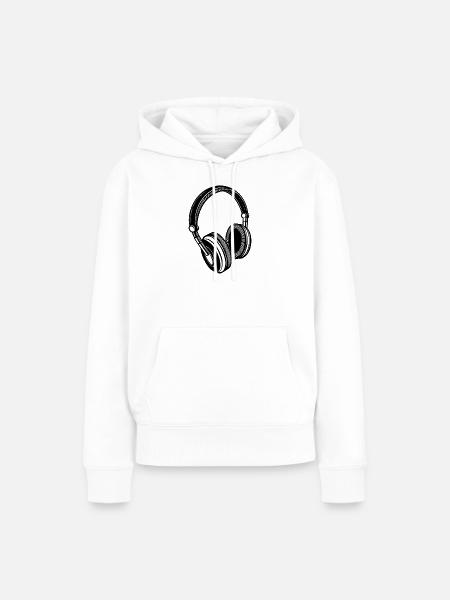 Kopfhörer - Frauen Premium Bio Hoodie - Weiß