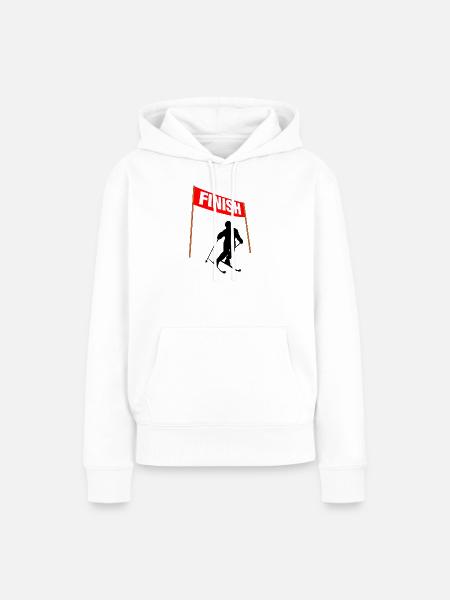 Ski-Ziellinie - Frauen Premium Bio Hoodie - Weiß
