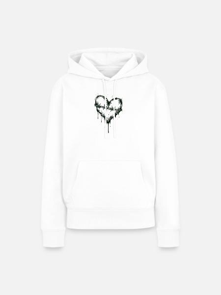 Broken Heart von Munsta - Frauen Premium Bio Hoodie - Weiß
