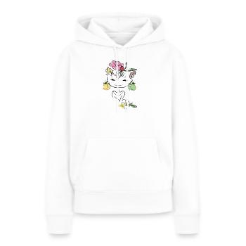 Girl mit Zitronen als Ohrringe - Frauen Premium Bio Hoodie - Weiß - Vorne - Julia (174cm)