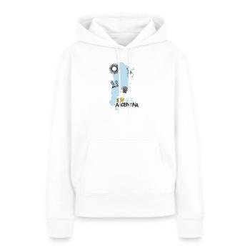 100% Argentina - Frauen Premium Bio Hoodie - Weiß - Vorne - Julia (174cm)