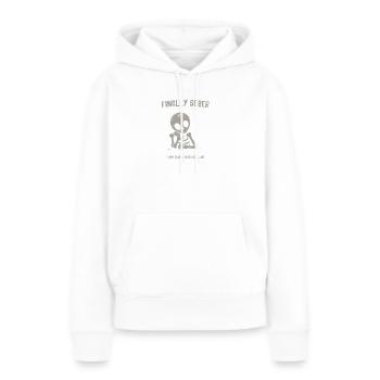 Endlich nüchtern von Social Interaktionen - Frauen Premium Bio Hoodie - Weiß - Vorne - Julia (174cm)