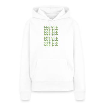 Grünes Erbsenschoten Muster - Frauen Premium Bio Hoodie - Weiß - Vorne - Julia (174cm)
