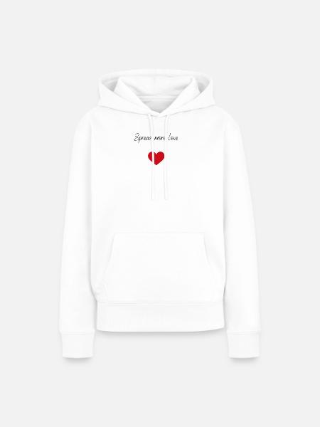 Spread more love - Frauen Premium Bio Hoodie - Weiß