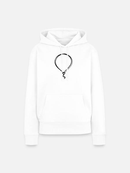 Luftballon handgezeichnet - Frauen Premium Bio Hoodie - Weiß