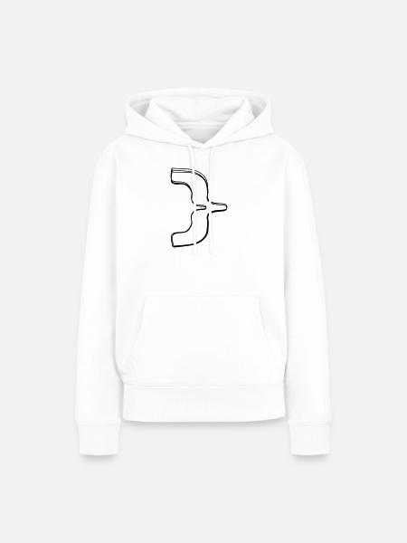 Geschweifte Klammer handgezeichnet - Frauen Premium Bio Hoodie - Weiß