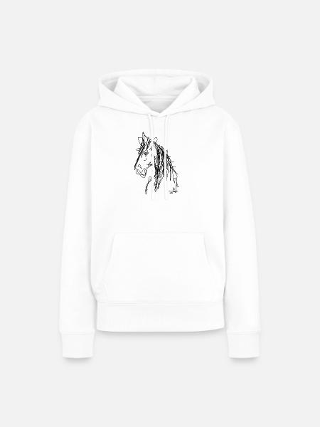 trans_pferd - Frauen Premium Bio Hoodie - Weiß