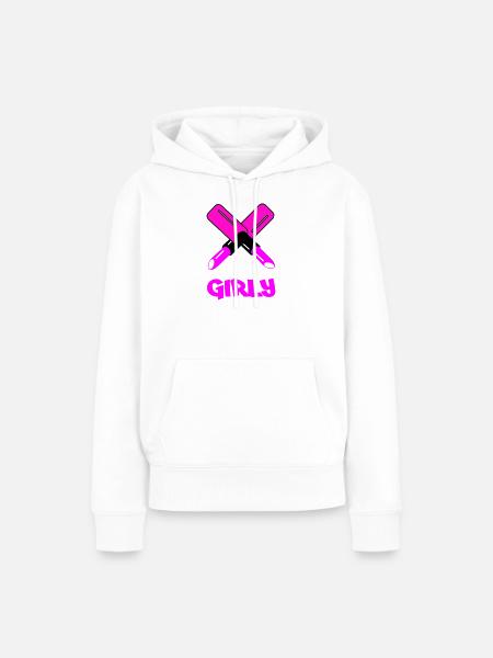 GIRLY Neon Cutout Typography - Frauen Premium Bio Hoodie - Weiß