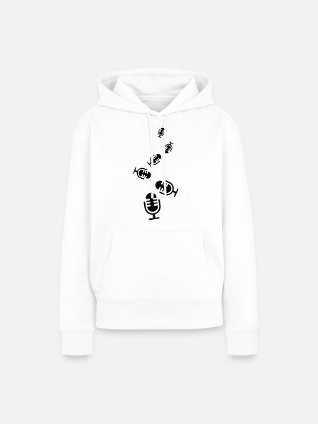 Mikrofon Symbol - Frauen Premium Bio Hoodie - Weiß