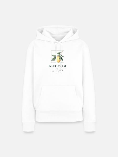 Keep Calm & Slow Down - Frauen Premium Bio Hoodie - Weiß