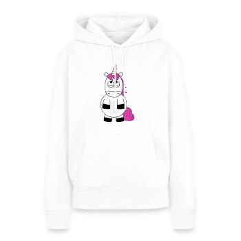 Einhorn rollt mit den Augen - Frauen Premium Bio Hoodie - Weiß - Vorne - Julia (174cm)