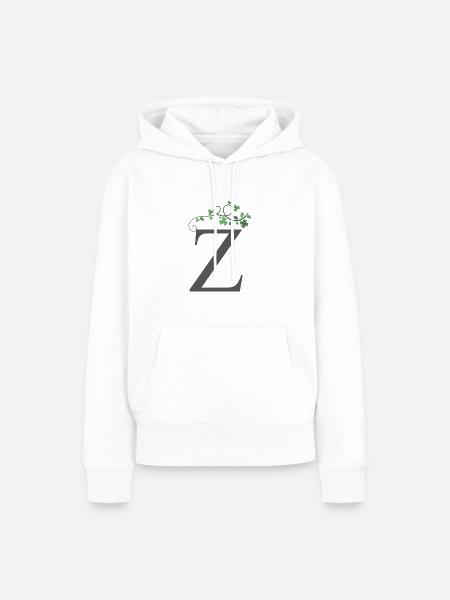 Z mit Kleeblätter - Frauen Premium Bio Hoodie - Weiß