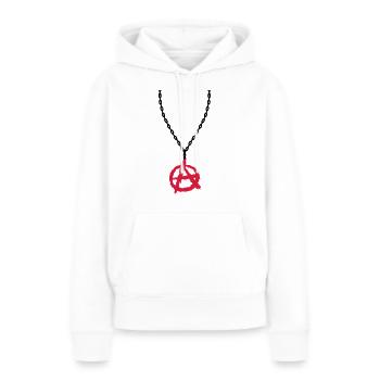 Halskette Schmuck Anarchie Symbol - Frauen Premium Bio Hoodie - Weiß - Vorne - Julia (174cm)