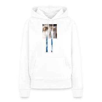 DIE KATZE UND DER HIMMEL - Frauen Premium Bio Hoodie - Weiß - Vorne - Julia (174cm)