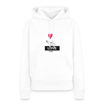 Herz Maus mit LOVE Balken - Frauen Premium Bio Hoodie - Weiß - Vorne - Julia (174cm)