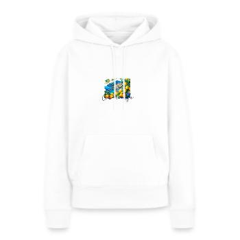 amalfi, citrons, porcelaine, Italie, paysage - Sweat à capuche Premium bio Femme - blanc - Devant - Julia (174cm)