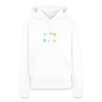 Lignes délicates, croquis, abstrait, pastel - Sweat à capuche Premium bio Femme - blanc - Devant - Julia (174cm)