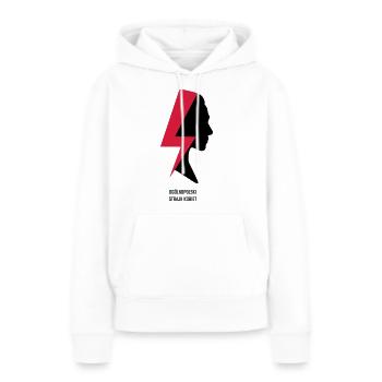 Solidarität mit dem Frauenstreik in Polen! - Frauen Premium Bio Hoodie - Weiß - Vorne - Julia (174cm)