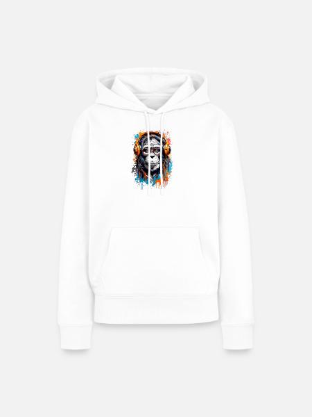 Coole Affe - Frauen Premium Bio Hoodie - Weiß