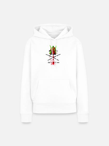 Samuraihelm Kabuto 3 - Frauen Premium Bio Hoodie - Weiß